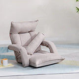 Blue Tech Cloth Sloped Arms Fixed Back Arm Chair Image - 17