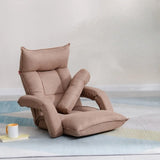 Blue Tech Cloth Sloped Arms Fixed Back Arm Chair Image - 2