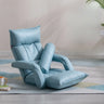 Blue Tech Cloth Sloped Arms Fixed Back Arm Chair Image - 4