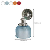 Blue Textured Glass and Chrome Wall Sconce  #size