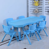 Blue Toddler Building Block Table Chair Set 2 Seats Image - 13