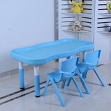 Blue Toddler Building Block Table Chair Set 2 Seats Image - 5