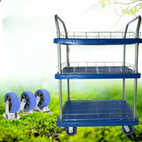 Blue Two-Tier Shelves Utility Cart with Handle Image - 10