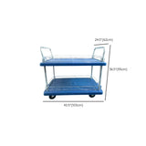 Blue Two-Tier Shelves Utility Cart with Handle #size