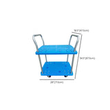 Blue Two-Tier Shelves Utility Cart with Handle Image - 16