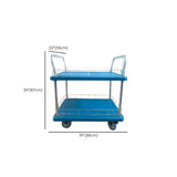 Blue Two-Tier Shelves Utility Cart with Handle Image - 17