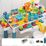 Blue Waterproof Toddler Building Block Table Chair Set Image - 20