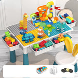 Blue Waterproof Toddler Building Block Table Chair Set Image - 10