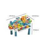 Blue Waterproof Toddler Building Block Table Chair Set Image - 30