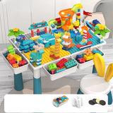 Blue Waterproof Toddler Building Block Table Chair Set Image - 11