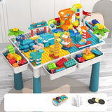 Blue Waterproof Toddler Building Block Table Chair Set Image - 6