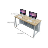 Blue Wood Square Cable Management Sled Computer Desk Image - 16