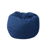 Blue Zipper Closure Round Cotton Portable Bean Bag Chair Image - 11