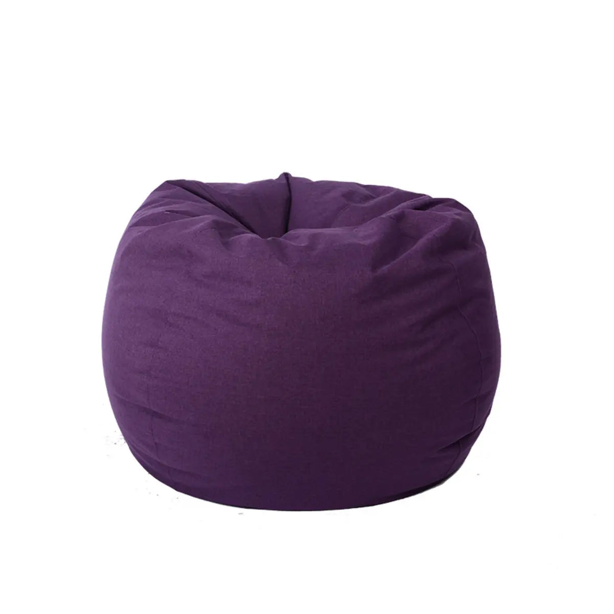 Blue Zipper Closure Round Cotton Portable Bean Bag Chair Image - 4