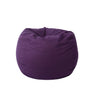 Blue Zipper Closure Round Cotton Portable Bean Bag Chair Image - 4