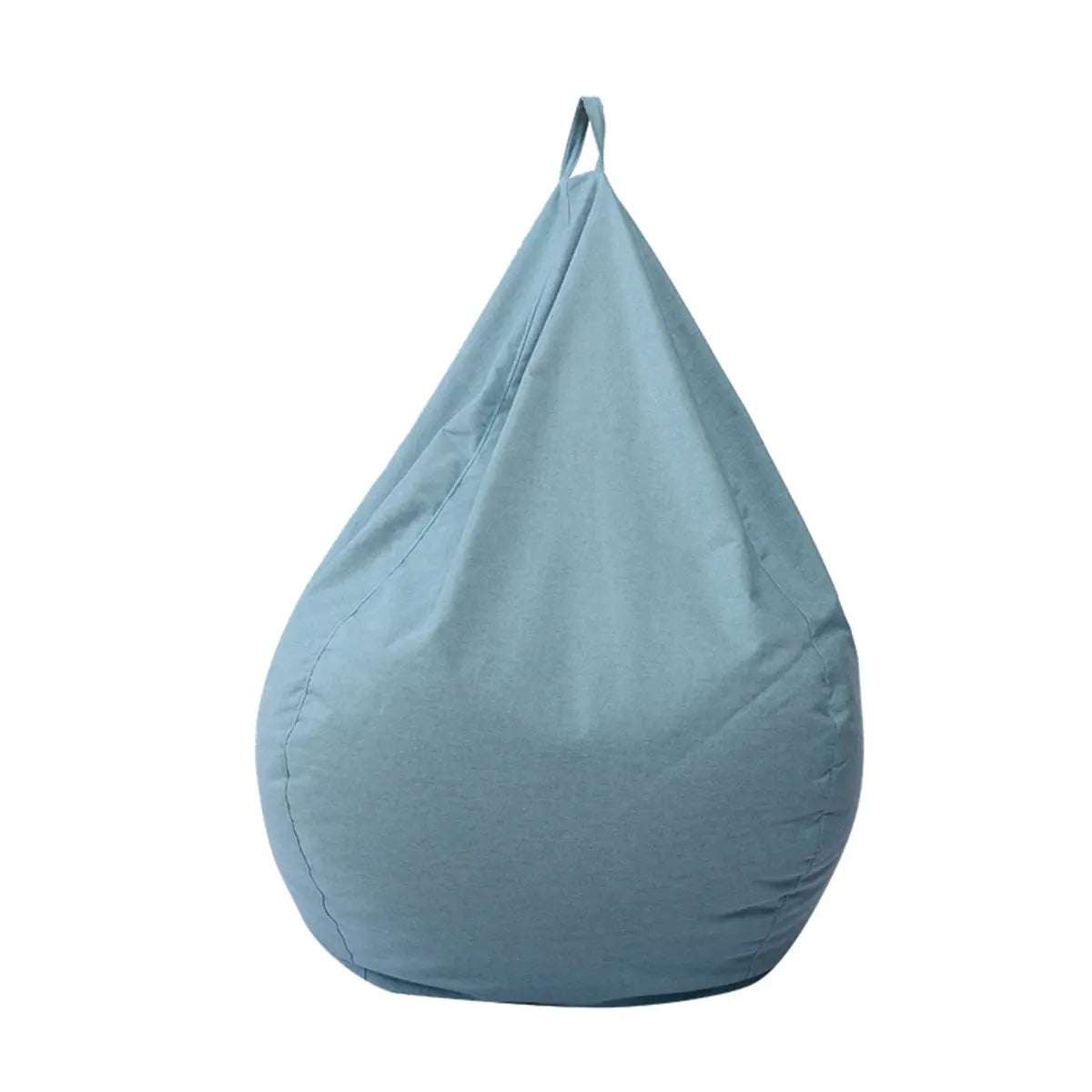 Blue Zipper Closure Round Cotton Portable Bean Bag Chair Image - 8