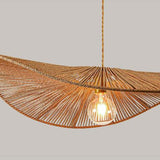 Bohemian Asymmetrical Woven Brown Rope Pendant Light Image - 10