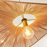 Bohemian Asymmetrical Woven Brown Rope Pendant Light Image - 12