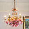 Bohemian Floral Crystal Candlestick Restaurant Chandelier Image - 4