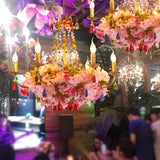 Bohemian Floral Crystal Candlestick Restaurant Chandelier Image - 5