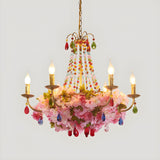 Bohemian Floral Crystal Candlestick Restaurant Chandelier Image - 7