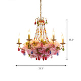 Bohemian Floral Crystal Candlestick Restaurant Chandelier Image - 9