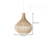 Bohemian Natural Woven Wide Dome Pendant Light Image - 15