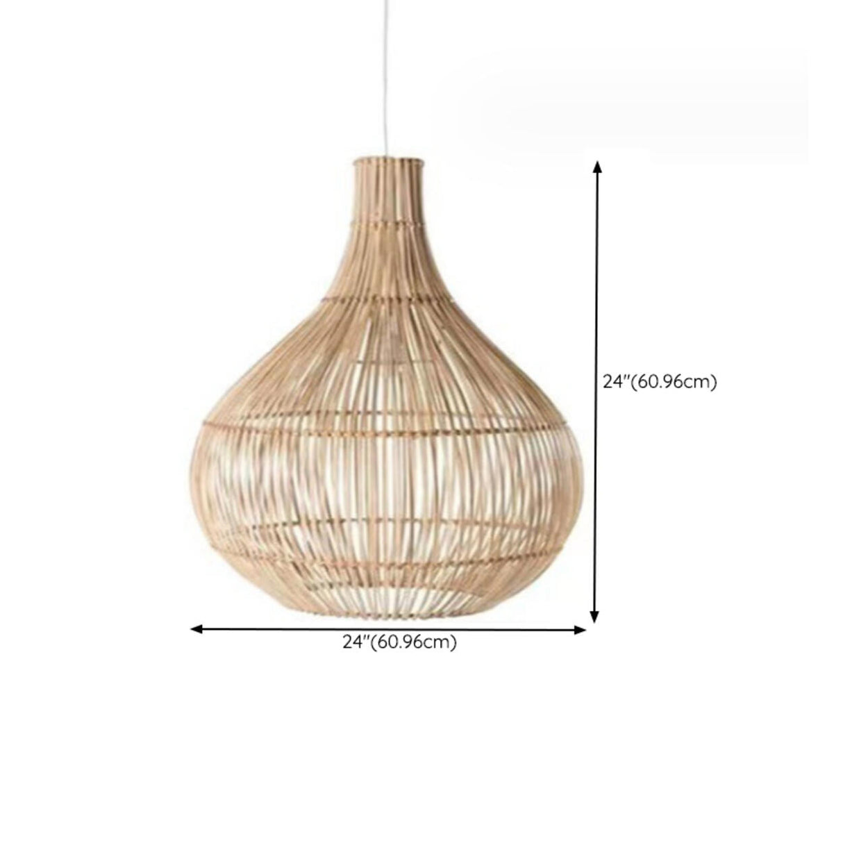 Bohemian Natural Woven Wide Dome Pendant Light Image - 17