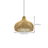 Bohemian Natural Woven Wide Dome Pendant Light Image - 19