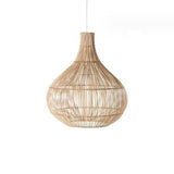 Bohemian Natural Woven Wide Dome Pendant Light Image - 8