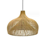 Bohemian Natural Woven Wide Dome Pendant Light Image - 9