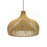 Bohemian Natural Woven Wide Dome Pendant Light Image - 9