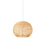 Bohemian Stairwel Cane Rattan Drum Pendant Light Set Image - 5