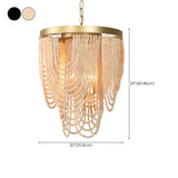 Bohemian Wooden Beaded Chandelier Adjustable Chain Length Image - 18