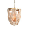 Bohemian Wooden Beaded Chandelier Adjustable Chain Length Image - 2