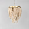 Bohemian Wooden Beaded Chandelier Adjustable Chain Length Image - 3