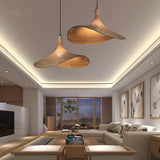 Bohemian Woven Bamboo Beige Dining Room Pendant Light Image - 3