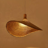 Bohemian Woven Bamboo Beige Dining Room Pendant Light Image - 9