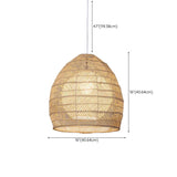 Bohemian Woven Rattan Geometric Dome Pendant Light Image - 18