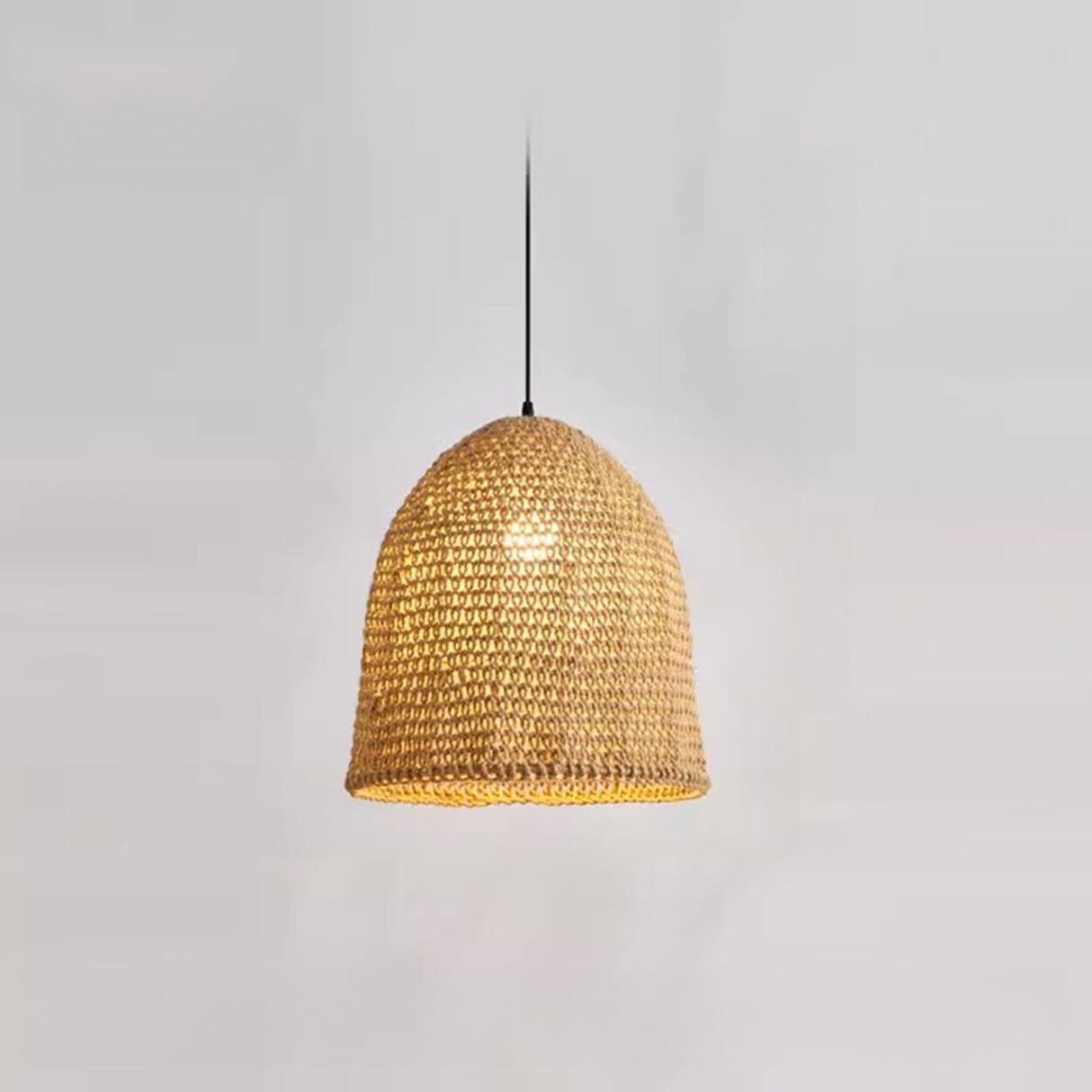 Bohemian Woven Rope Bell Dome Pendant Light Flexible Length Image - 6