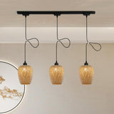 Boho 3-Light Cylinder Wood Island Ceiling Light Image - 1