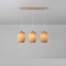 Boho 3-Light Cylinder Wood Island Ceiling Light Image - 2