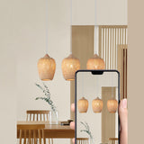 Boho 3-Light Cylinder Wood Island Ceiling Light Image - 7