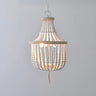 Boho Empire Beaded Wood Pendant Dining Room Chandelier Image - 2