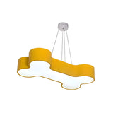 Bone Acrylic Hallway Yellow LED Small Kids Chandelier Image - 2