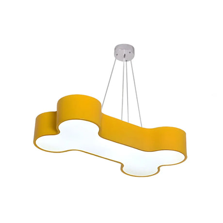 Bone Acrylic Hallway Yellow LED Small Kids Chandelier Image - 2