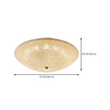 Bowl-Shaped Crystal Frosted LED Flush Mount Light #size