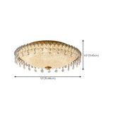 Bowl-Shaped Crystal Frosted LED Flush Mount Light Image - 16