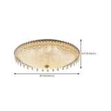 Bowl-Shaped Crystal Frosted LED Flush Mount Light Image - 18