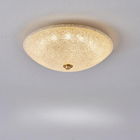 Bowl-Shaped Crystal Frosted LED Flush Mount Light Image - 2